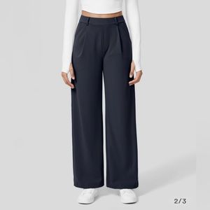 HALARA High Waisted Plicated Side Pocket Straight Leg Work Pants